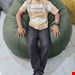 بین بگ الیافی مدل گلابی سایز ۱۳۰ با پارچه مخمل مبلی سبز