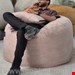 بین بگ الیافی گرد سایز ۱۰۰ با پارچه مخمل مبلی صورتی 