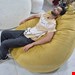 بین بگ الیافی مدل گلابی سایز ۱۲۰ با پارچه مخمل مبلی زرد