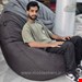 بین بگ الیافی مدل گلابی سایز ۱۰۰با پارچه مخمل مبلی طوسی تیره