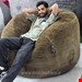  بین بگ الیافی قطر ۱۲۰با پارچه تدی مبلی قهوه ای 