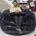 بین بگ الیافی گرد یکنفره  سایز ۱۴۰ با پارچه خز سوپرسافت رنگ مشکی