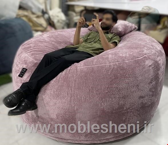بین بگ گرد رنگ یاسی سایز 160