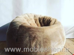 بین بگ مدل بولت تک‌نفره بزرگ باپارچه خز نسکافه ای