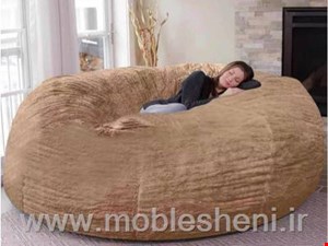 بین بگ، مبل شنی مدل استوانه خیلی بزرگ باروکش خز ترک سوپر سافت 