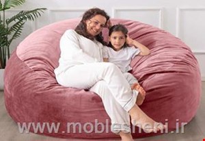بین بگ استوانه یونولیتی باروکش مخمل صورتی تیره 