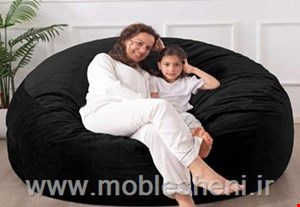 بین بگ یونولیتی گرد بزرگ باپارچه مخمل مشکی 