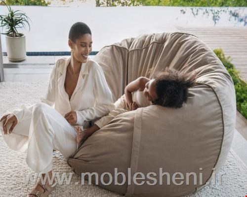 مبل شنی مدل استوانه باروکش مخمل دولایه 