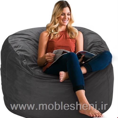 مبل شنی مدل استوانه تک‌نفره باروکش مخمل 