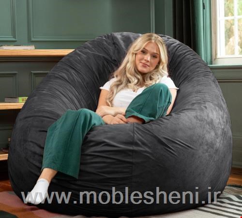 بین بگ الیافی. طرح هپی چیر بزرگ باروکش مخمل 