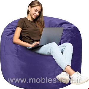بین بگ تک‌نفره باروکش مخمل بنفش 