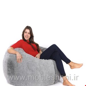 بین بگ تک‌نفره گرد باروکش خز طوسی 