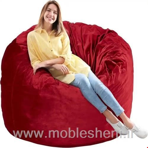 بین بگ مدل استوانه باروکش مخمل قرمز 
