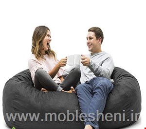 بین بگ یونولیتی گرد، با پارچه مخمل مشکی 