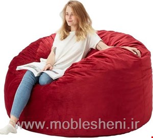 مبل راحتی شنی، یونولیتی، با روکش مخمل قرمز 