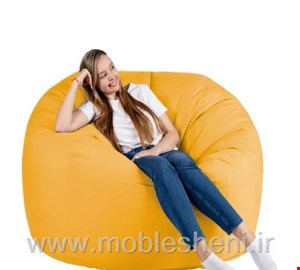 بین بگ گرد یونولیتی، با روکش مخمل زرد 