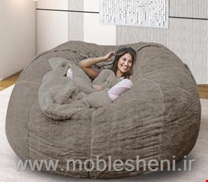 مبل شنی، بین بگ سایز بزرگ باپارچه خز سوپرسافت وارداتی 