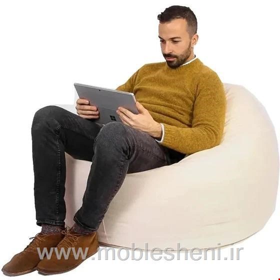 صندلی شنی تکنفره مخملی یونولیتی کرم