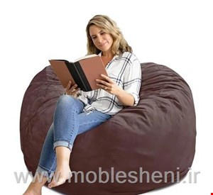 بین بگ تک‌نفره گرد، یونولیتی باروکش مخمل قهوه‌ای 