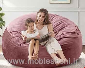 مبل شنی مدل استوانه باروکش مخملی 