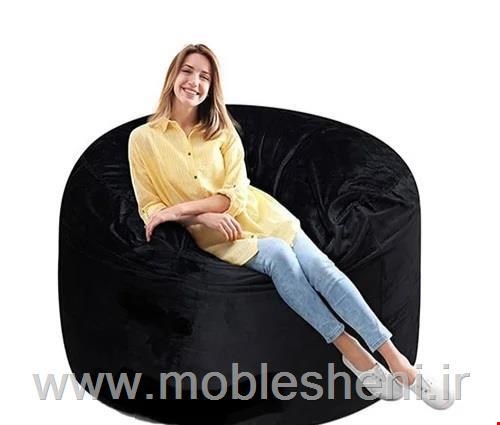 مبل شنی یونولیتی تک‌نفره، با پارچه مخمل مشکی 