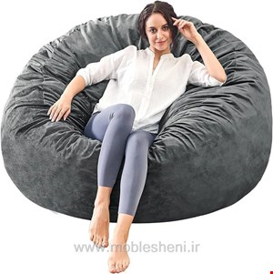 فروش مبل شنی یابین بگ تکنفره بزرگ الیافی مخملی از تولیدی