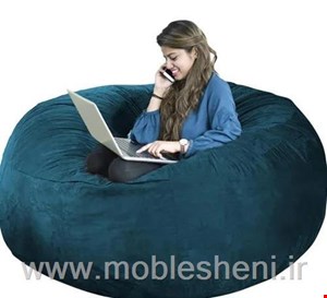 مبل شنی مدل استوانه، یونولیتی، با پارچه مخمل کله غازی 