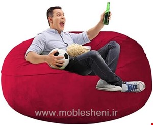 صندلی شنی گرد باپارچه مخملی قرمز لطیف