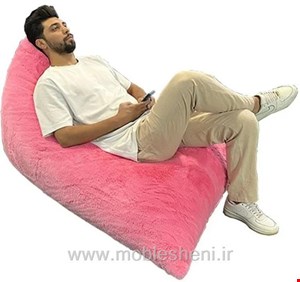 صندلی شنی یا بین بگ مثلثی بزرگ باروکش خز خرگوشی سوپرسافت