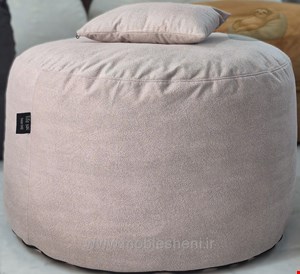 بین بگ الیافی گرد یک نفره  سایز ۱۰۰ با پارچه مخمل مبلی صورتی 