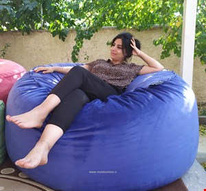 بین بگ بیتاقطر۱۴۰×۸۰مخملی آبی نفتی.دارای آستر.روکش مخمل قابل شستشوی مبلی ضخیم ولطیف