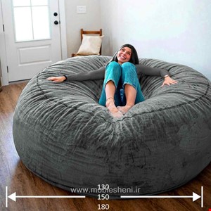 بین بگ(مبل شنی)یونولیتی گردبزرگ مخملی قطر۱۸۰(الیافی)