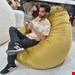 بین بگ الیافی مدل گلابی سایز ۱۲۰ با پارچه مخمل مبلی زرد