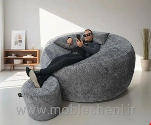 ست بین بگ الیافی بزرگ ۱۸۰ همراه پاف وبالش