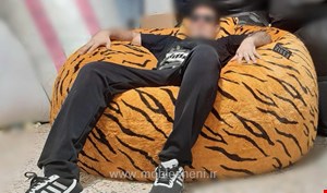 مبل راحتی شنی،یابین بگ تکنفره بزرگ برند اشسیزEssiz(ببری)۱۴۰×۸۰
