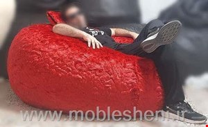 مبل راحتی بین بگ تکنفره بزرگ خزدارقرمزلایفسکlifesac