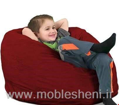 مبل شنی، بین بگ کودک ونوجوان یونولیتی باروکش مخمل زرشکی 