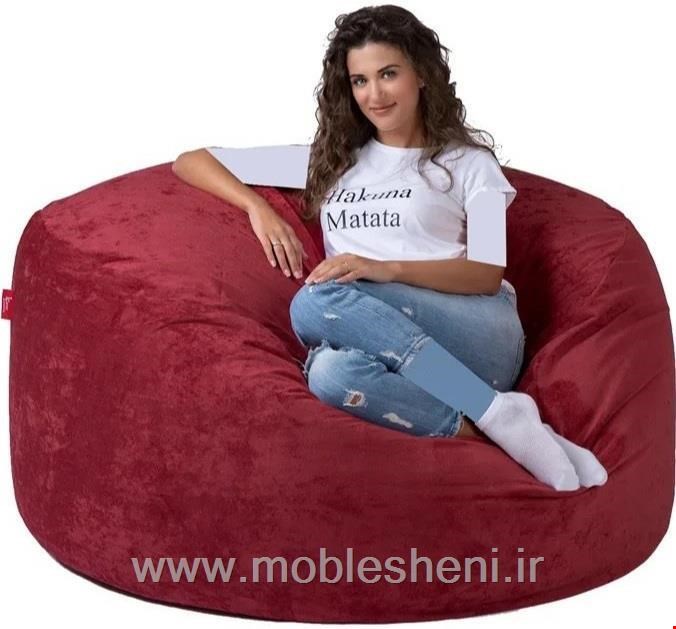 بین بگ،گرد،بزرگ،مخملی،تکنفره قرمز