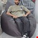 بین بگ الیافی تک نفره مدل گلابی سایز ۱۰۰با پارچه مخمل مبلی طوسی تیره