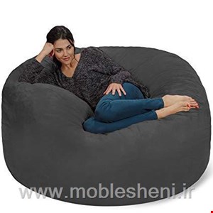 بین بگ، يا همان مبل شنی یونولیتی، باروکش مخمل طوسی تیره 