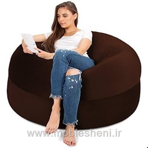 مبل شنی یا بین بگ تکنفره مخملی الیافی کد 03