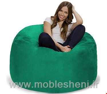بین بگ تک‌نفره گرد باروکش مخمل ضخیم 