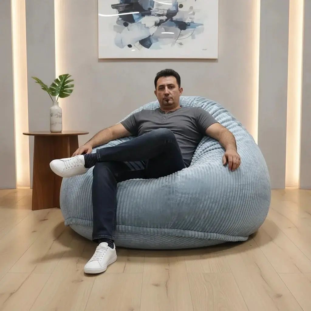 بین بگ الیافی مدل گلابی قطر۱۳۰×۱۵۰