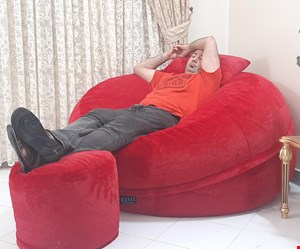 خرید مبل شنی تک‌نفره گرد بزرگ با پارچه خز ترک و آستر مقاوم دارای رنگبندی متنوع به‌ قیمت تولیدی 
